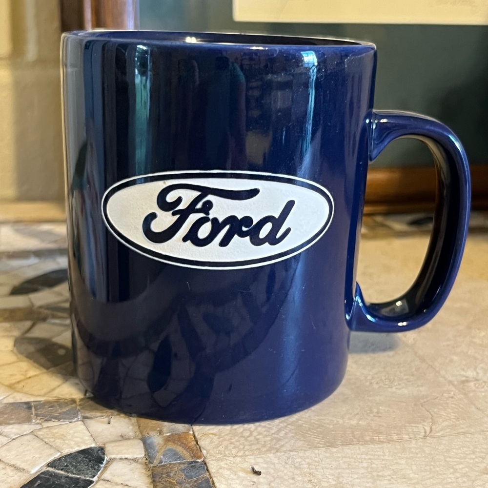 Rare Vintage Ford Logo 11oz Coffee Mug- EUC Kiln Craft